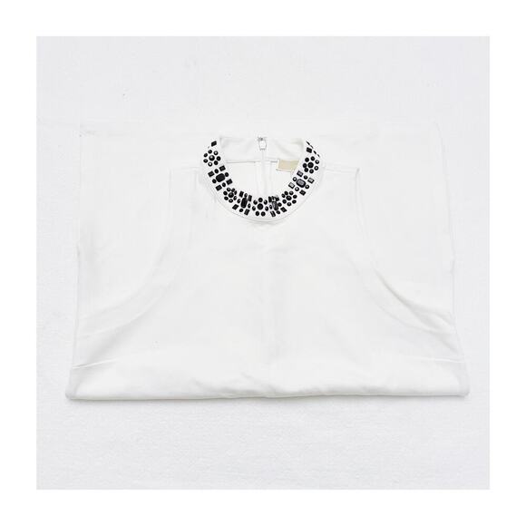 Michael Kors White Bead Accent Halter Top SZ M - Picture 1 of 8